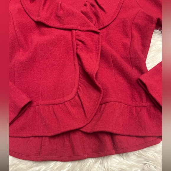 Anthropologie HWR Red Ruffled Jacket - Picture 6 of 16